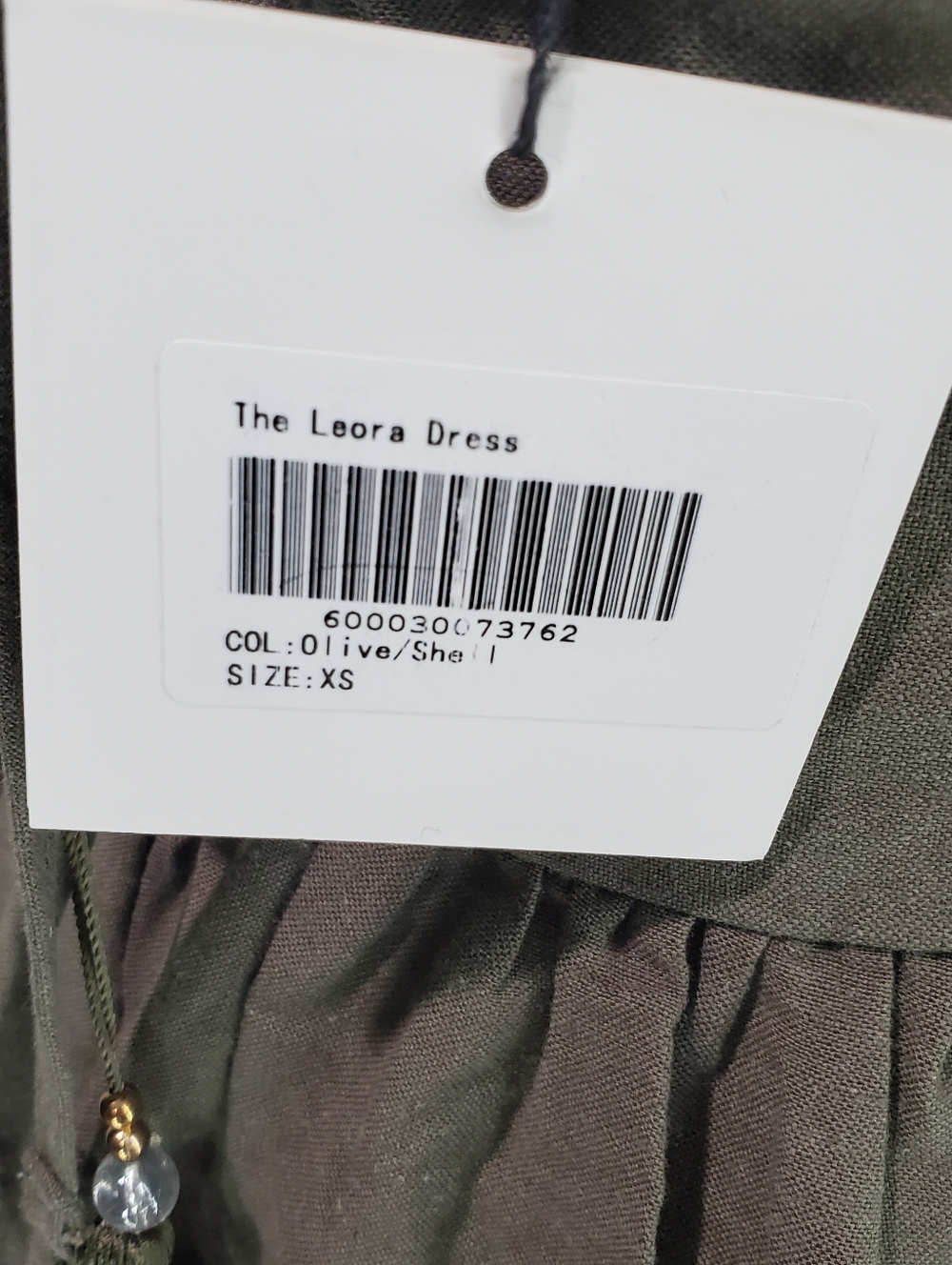 NEW THE SHIRT Rochelle Behrens Tuckernuck Leora Dress in Olive Midi Ramie Beach - Picture 14 of 16